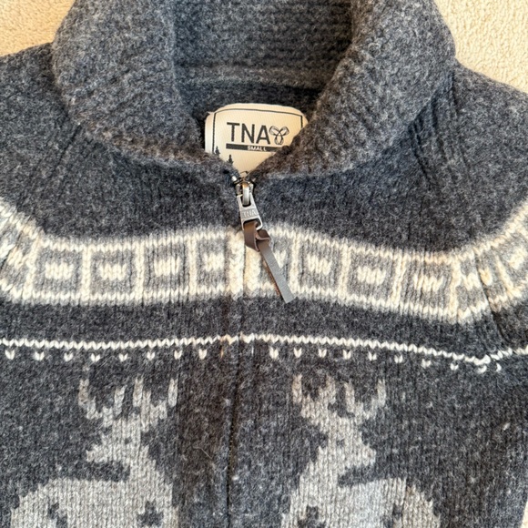 Aritzia TNA Cowichan Y2K wool sweater charcoal - Picture 4 of 11